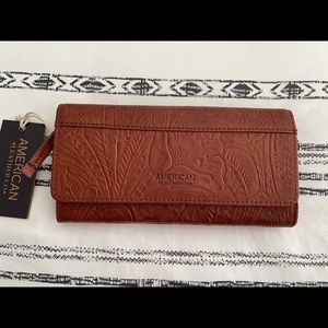 Brand New Bi-Fold Cognac Wallet